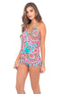 Luli Fama Dream Catcher Cross Over Spaghetti Strings Romper